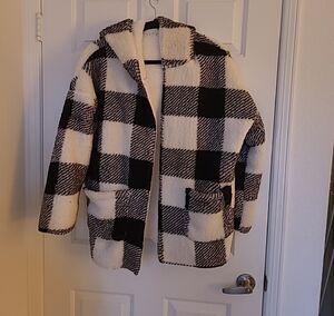 Kids Black and White Checkered Jacket